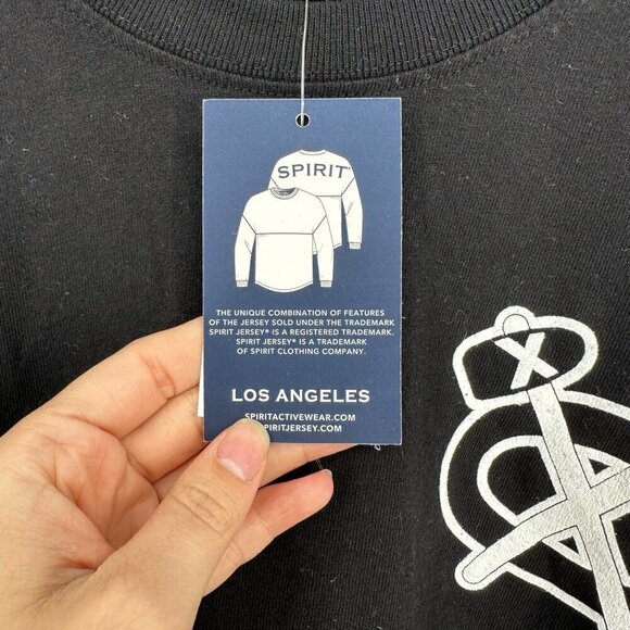 NEW Spirit Jersey Blackhawks Oversized Long Sleeve T-Shirt Black Women's S - Picture 6 of 8